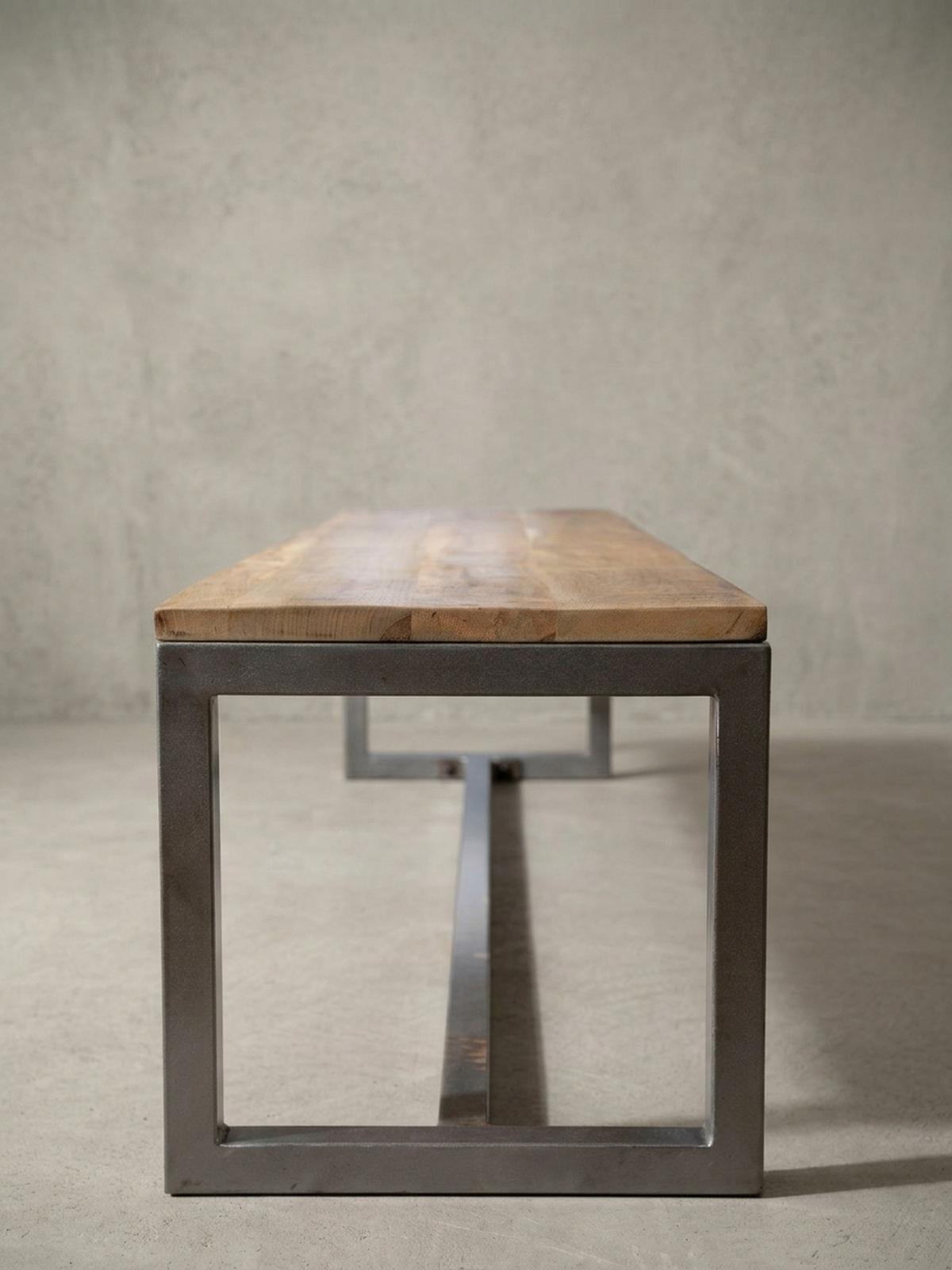 SITZBANK – Mango/Massivholz/Metall, 120x46x45 cm, ohne Lehne - Schwarz/Braun, Holz/Metall (45/46/120cm) - KADIMA DESIGN