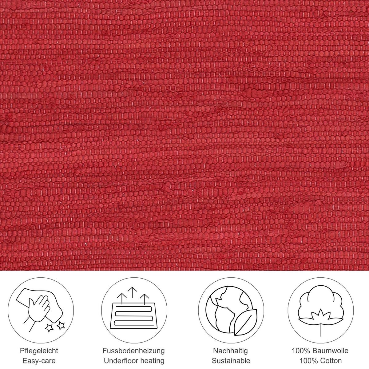 FLECKERLTEPPICH Chindi 40x60 cm - Rot, Textil (40/60cm) - Rug and Roll