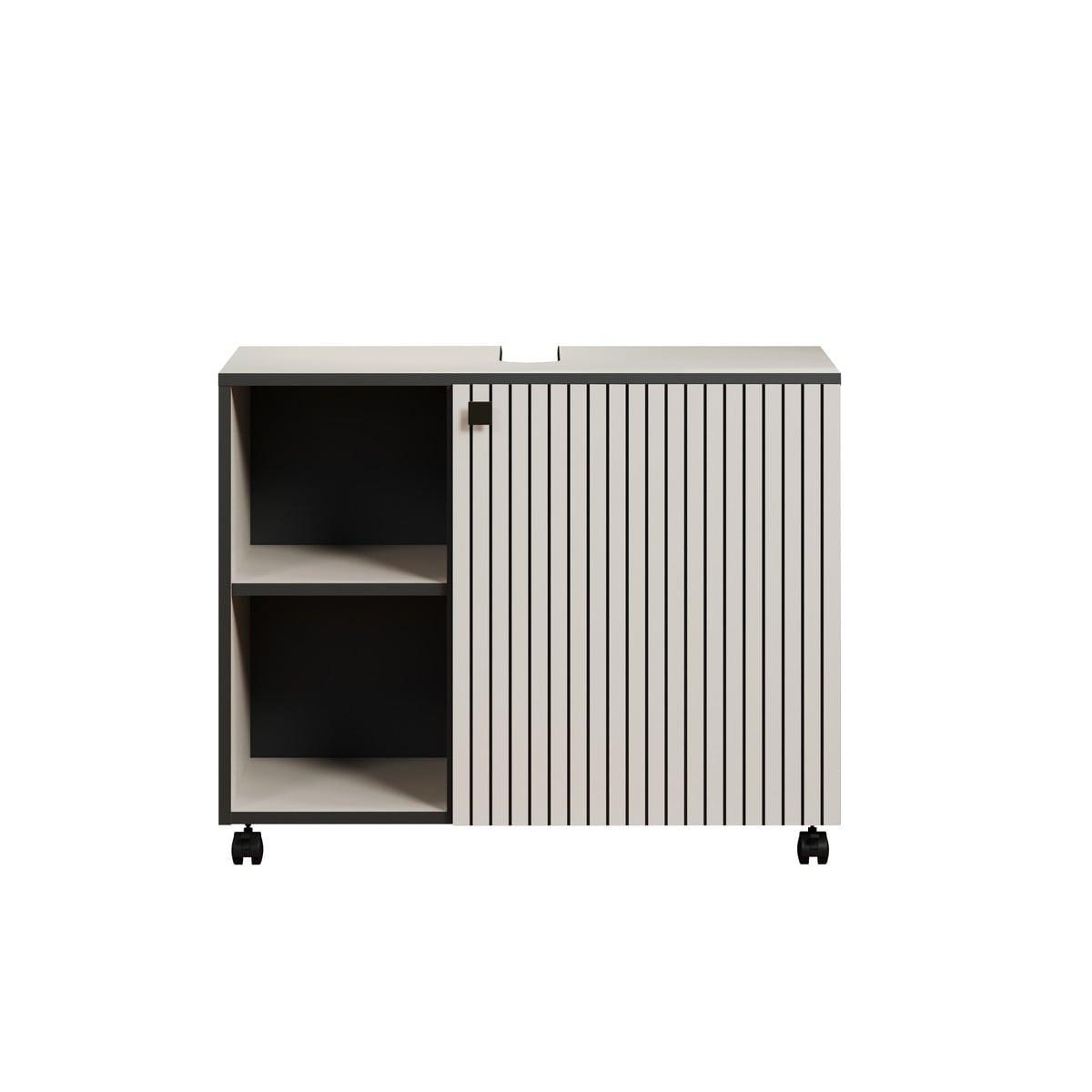WASCHBECKENUNTERSCHRANK PureBliss Hellgrau - Hellgrau, Holzwerkstoff (80/64/42cm) - Trendteam