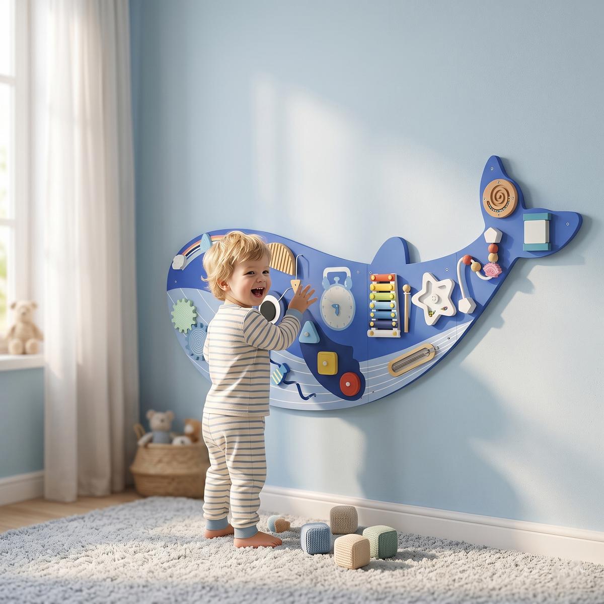 BUSY-BOARD MDF Holz Blau - Blau, Holzwerkstoff (55.5/4/120cm) - AIYAPLAY