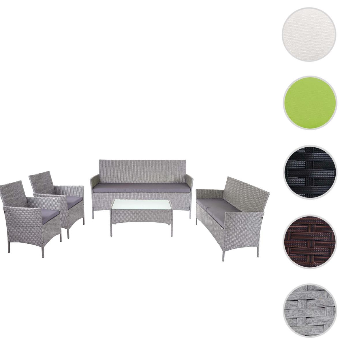 POLY-RATTAN GARNITUR Grau - Grau, Kunststoff - MCW