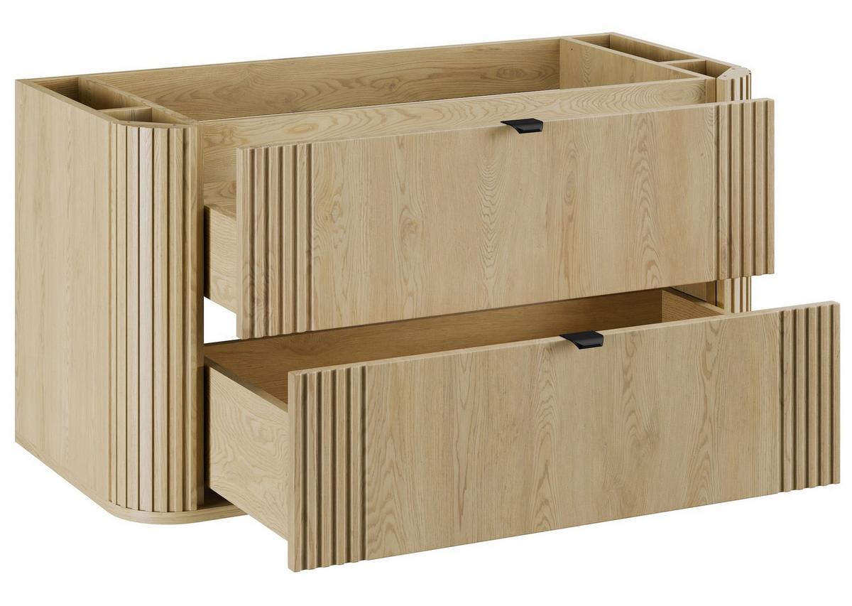 WASCHBECKENUNTERSCHRANK Cremona 2 Schublade Eiche - 100 x 46 x 54 cm - Eichefarben, Holz (100/54/46cm) - Badplaats