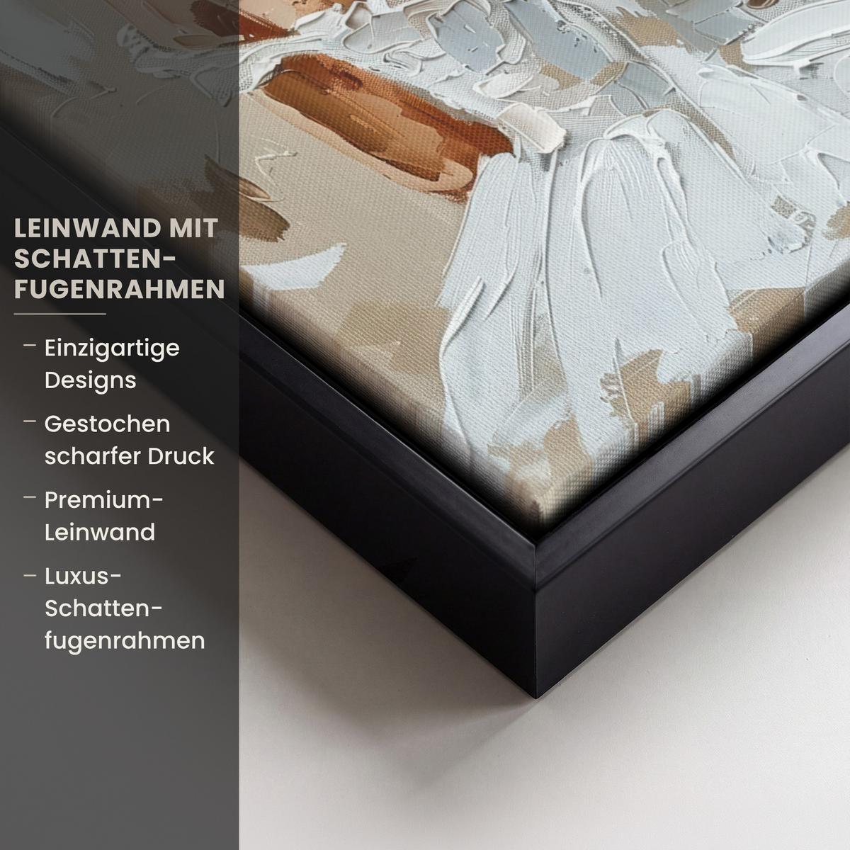 LEINWAND Bilder mit Rahmen - Frau - Farbe - Abstrakt - Beige - Modern - 20x30 - Sandfarben, Textil (20/30cm) - MuchoWow