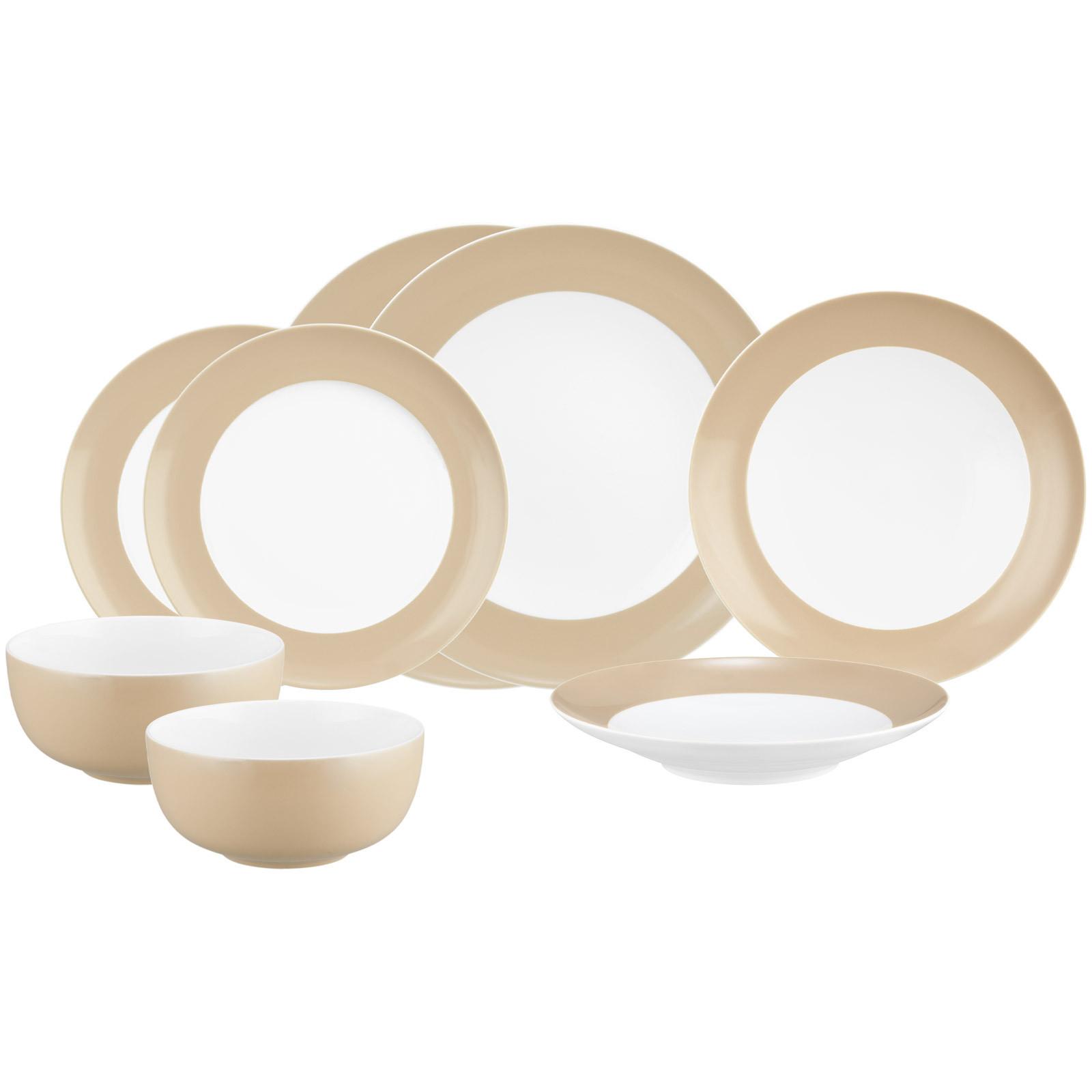 EINSTEIGER-SET Liberty Pure Colors Dusty Beige 8-tlg. - Beige, Keramik (2/2/2cm) - Seltmann Weiden
