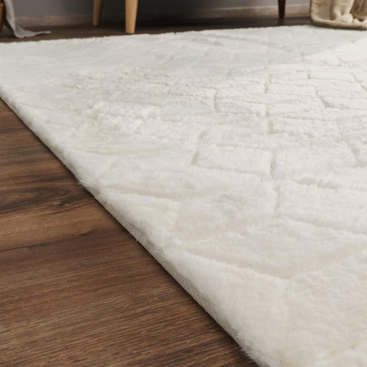 HOCHFLORTEPPICH, mit Struktur, aus Polyester, Florhöhe 22 mm, Creme, 120 x 160 cm - Beige, Textil (120/160cm) - KADIMA DESIGN
