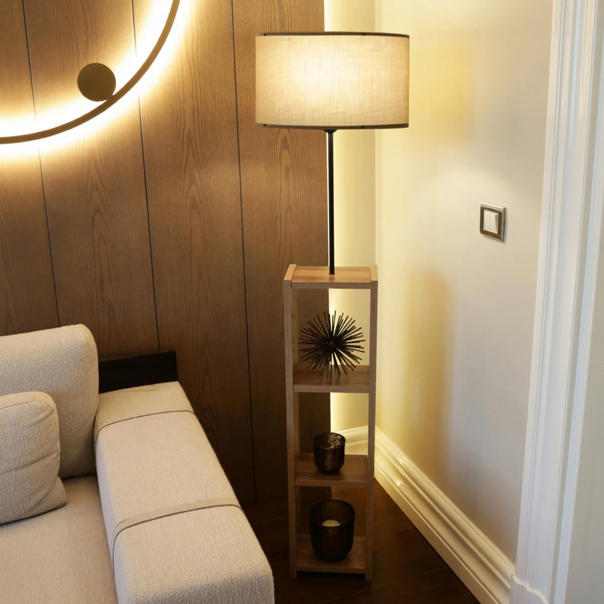 STEHLEUCHTE Redditch - Beige, Metall (38/38/150cm) - lux.pro