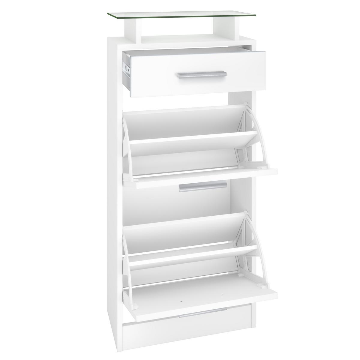 SCHUHSCHRANK Loret Front in Avola-Anthrazit - Anthrazit, Holzwerkstoff (46/104/23cm) - Vladon