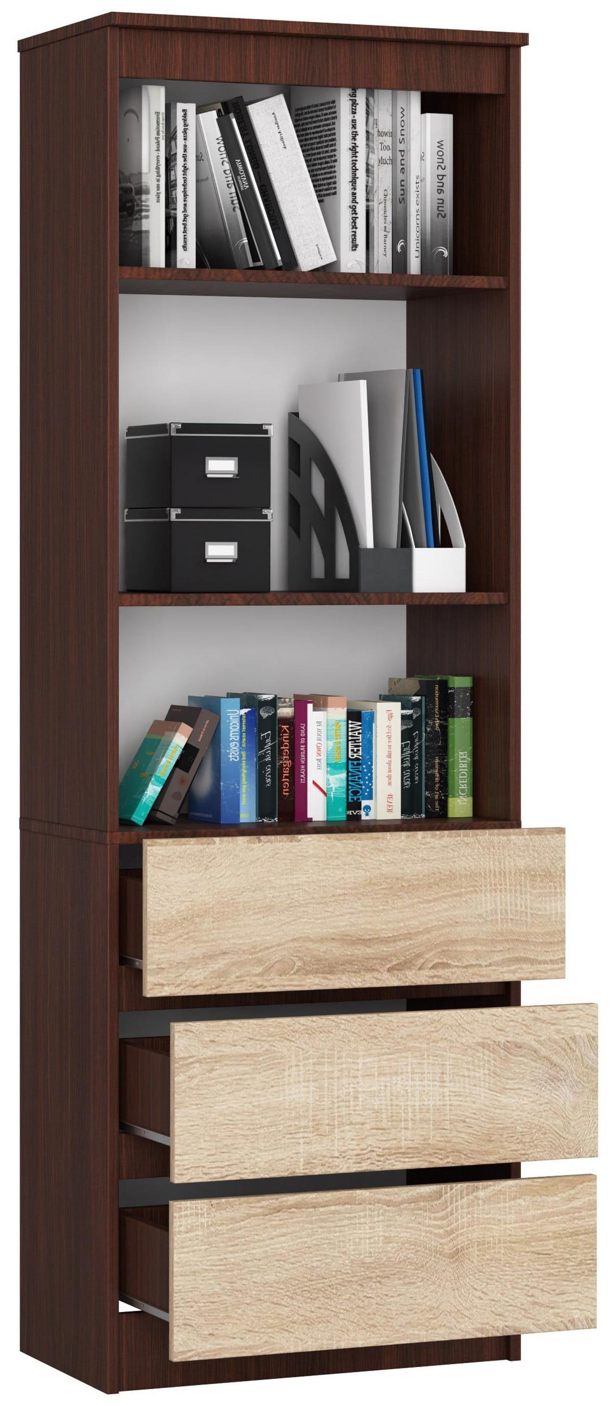 STANDREGAL Dunkelbraun, Eiche Sonoma 180/60/35 - Dunkelbraun, Holzwerkstoff (60/180/35cm) - RAUMHIRSCH FURNITURE