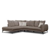 ECKSOFA CALME 5-Sitzer, creme - Creme/Schwarz, Holz/Textil (294/229cm) - Wozimo