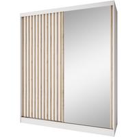 SCHWEBETÜRENSCHRANK Donatello mit 2 Türen. 180 cm, Weiß+eiche Artisan - Weiß/Eiche Artisan, Holzwerkstoff (180/205/60cm) - Beautysofa