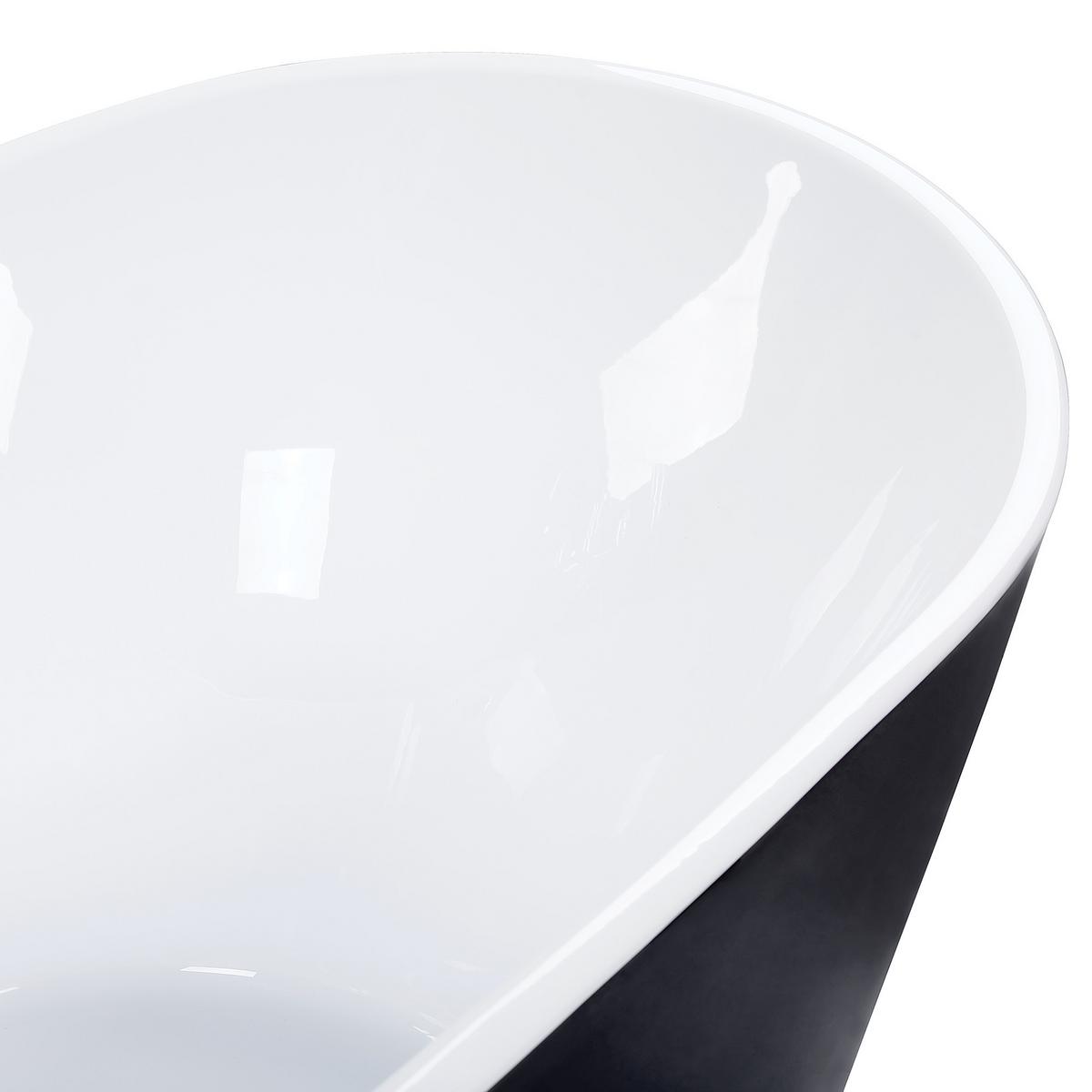 BADEWANNE FREISTEHEND 76x160x72 cm schwarz Antigua - Schwarz, Kunststoff (76/72/160cm) - Beliani
