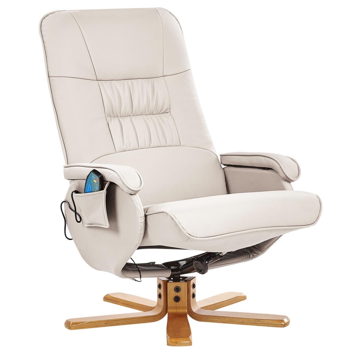MASSAGESTUHL Hellbeige Relaxpro - Beige/Braun, Kunststoff (68/98/50cm) - Beliani