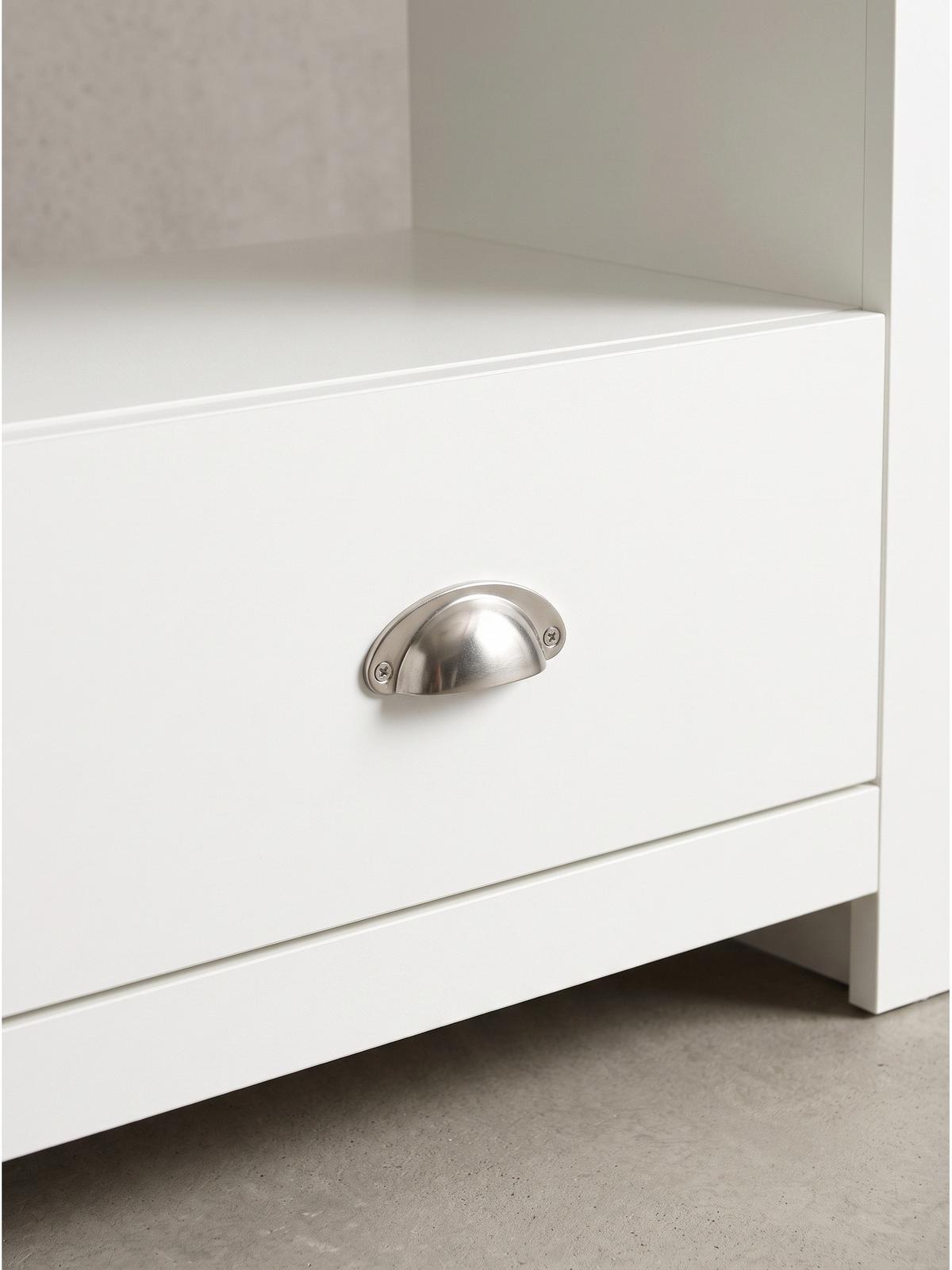 LOWBOARD SIMETO, Spanplatte, mit Stauraum, Weiß, 85 x 39 x 58 cm - Weiß, Holzwerkstoff/Metall (85/58/39cm) - KADIMA DESIGN