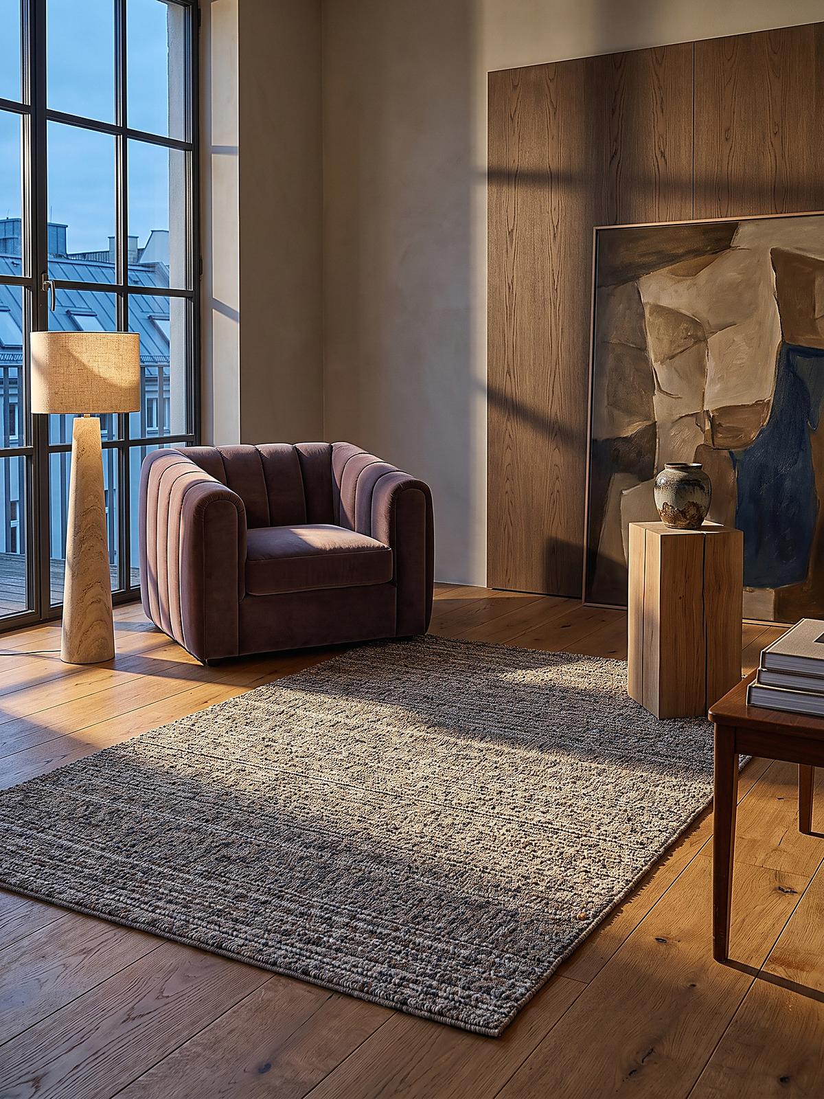 TEPPICH Kurzflor BOLLIN, in Greige, Bouclé-Optik, 160 x 230 cm - Beige, Textil (160/230cm) - KADIMA DESIGN