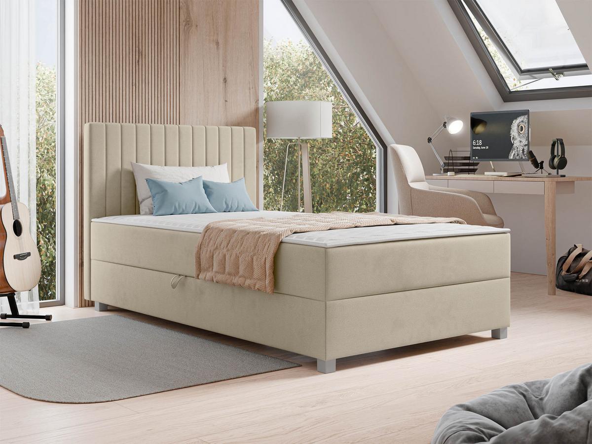 BOXBETT Viki - H3 - Beige/Silberfarben, Holzwerkstoff/Kunststoff (120/200cm) - MIRJAN24