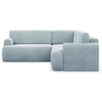 ECKSOFA Kaveo 245 cm universell mit Eckelement - Schwarz/Hellblau, Kunststoff/Textil (245/245cm) - Selsey
