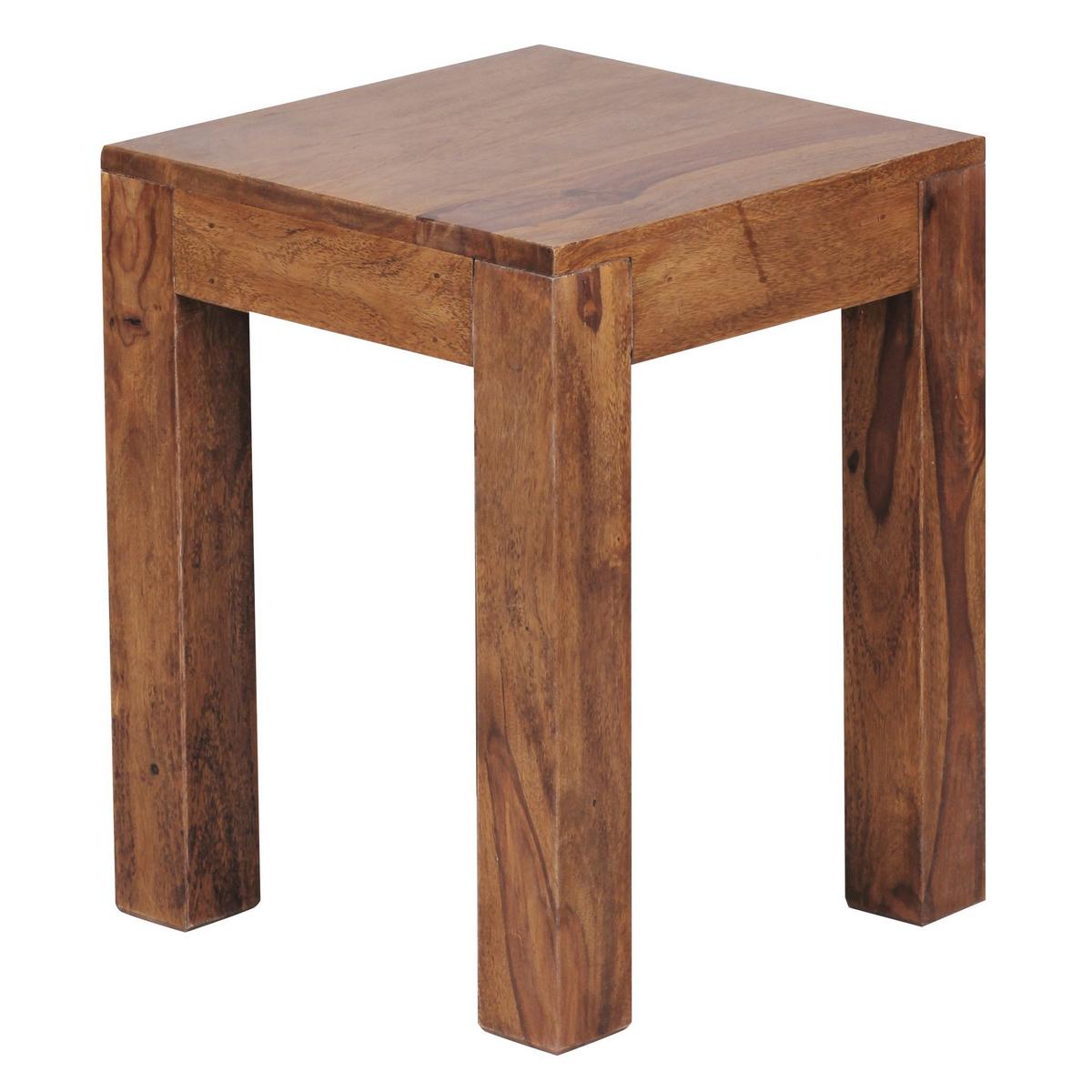 BEISTELLTISCH Massivholz Landhausstil Design MUMBAI, Dunkelbraun 35x35x45 cm - Braun, Holz (35/35/45cm) - KADIMA DESIGN