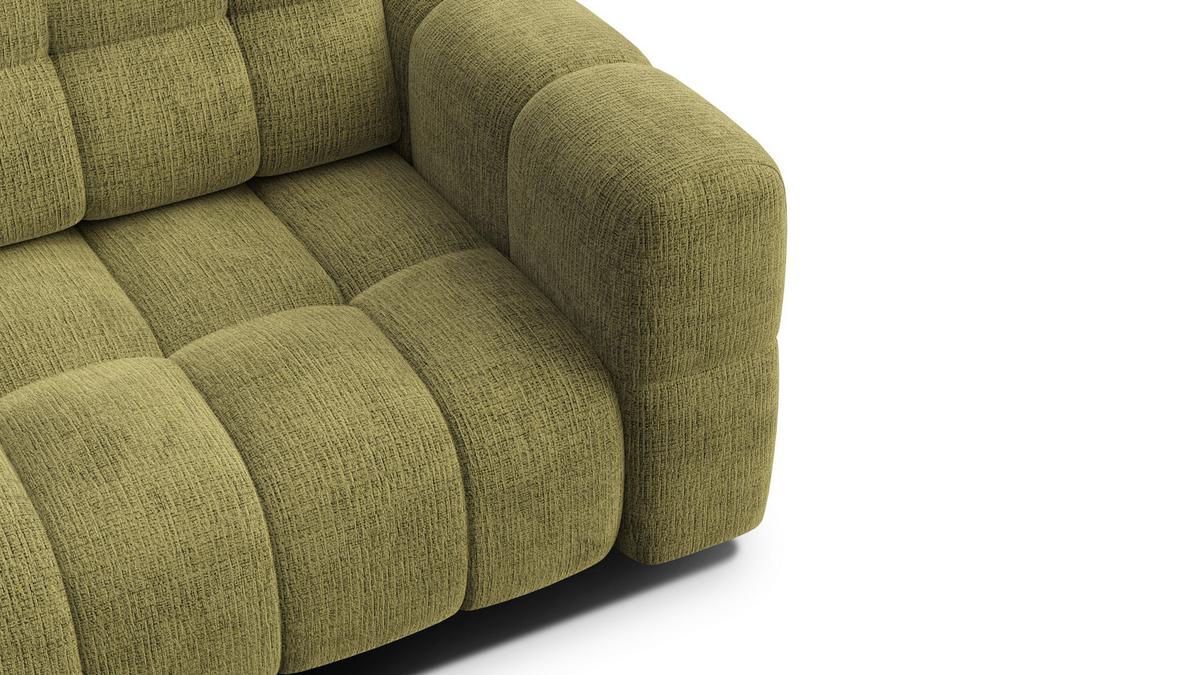 SOFA CLOUDI 2,5-Sitzer, olivgrün - Schwarz/Olivgrün, Holz/Textil (211/89/104cm) - Wozimo