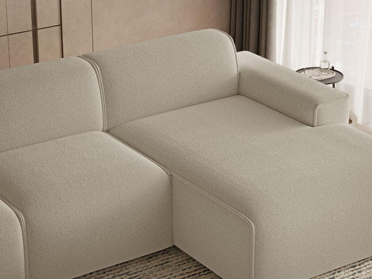 ECKSOFA Lavia Beige Rechts - Beige/Schwarz, Holz/Kunststoff (165/310cm) - Graingold