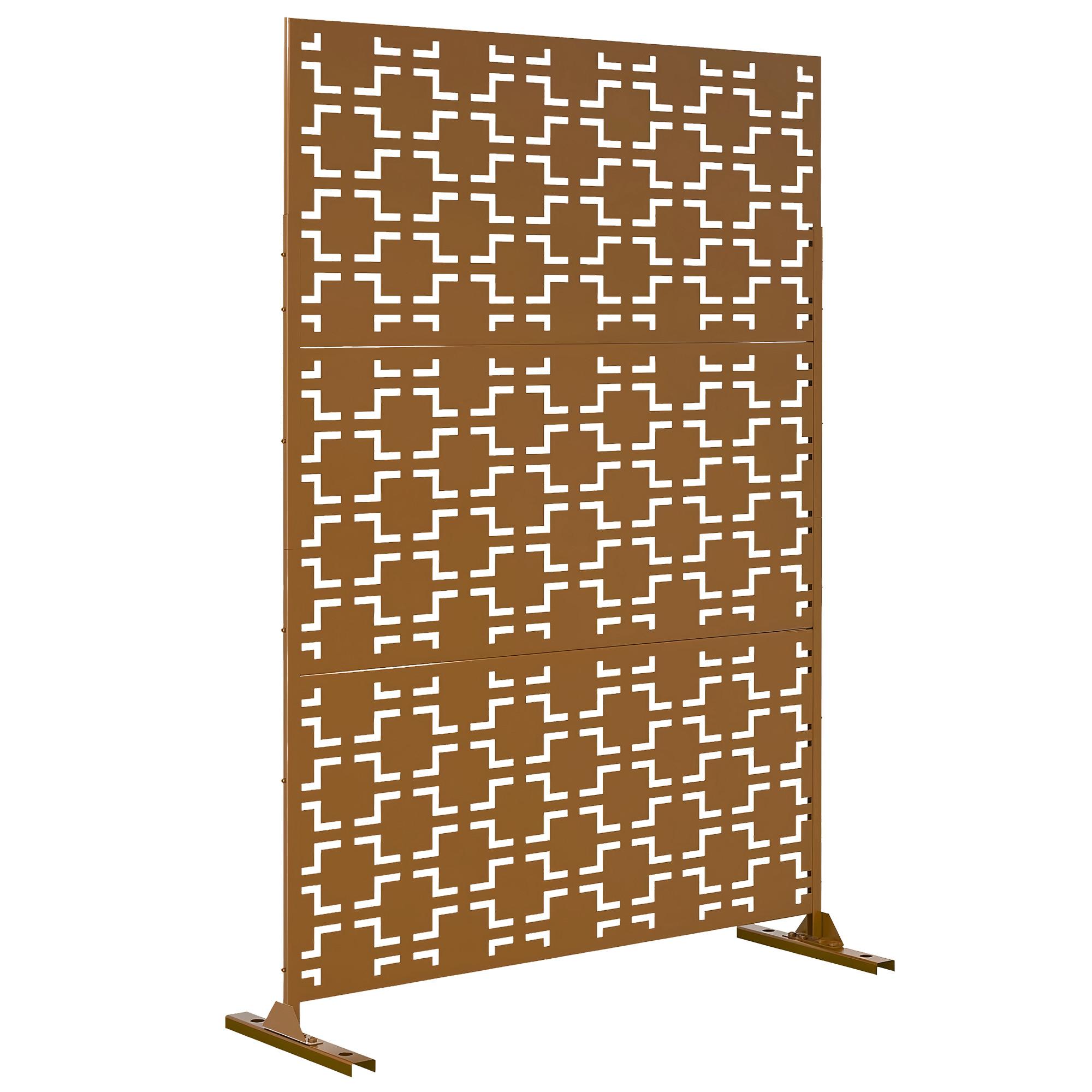 TRENNWAND Basciano - Braun, Metall (120/180cm) - casa.pro