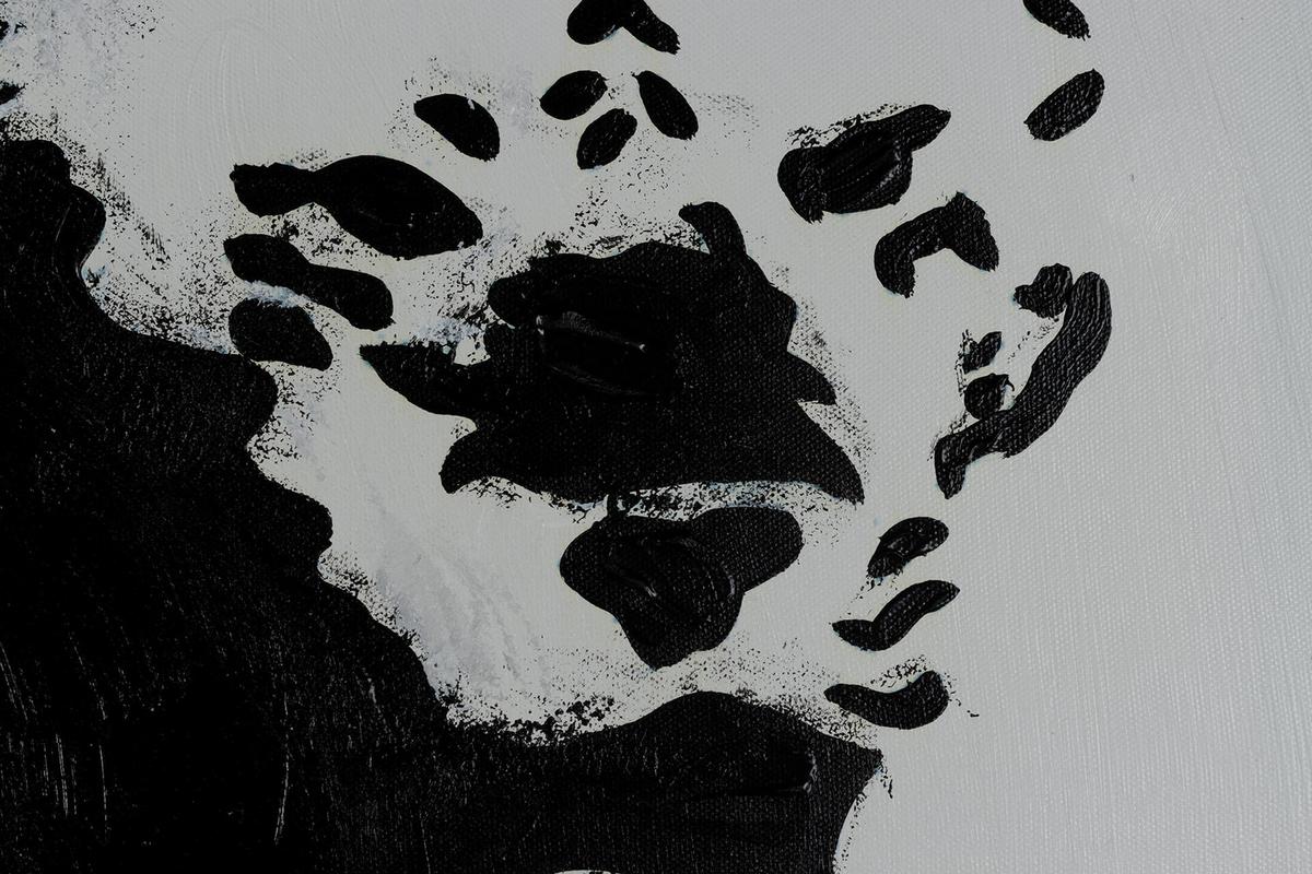 ACRYLBILD HANDGEMALT 75/100 cm - Schwarz, Holz/Textil (75/100cm) - KUNSTLOFT