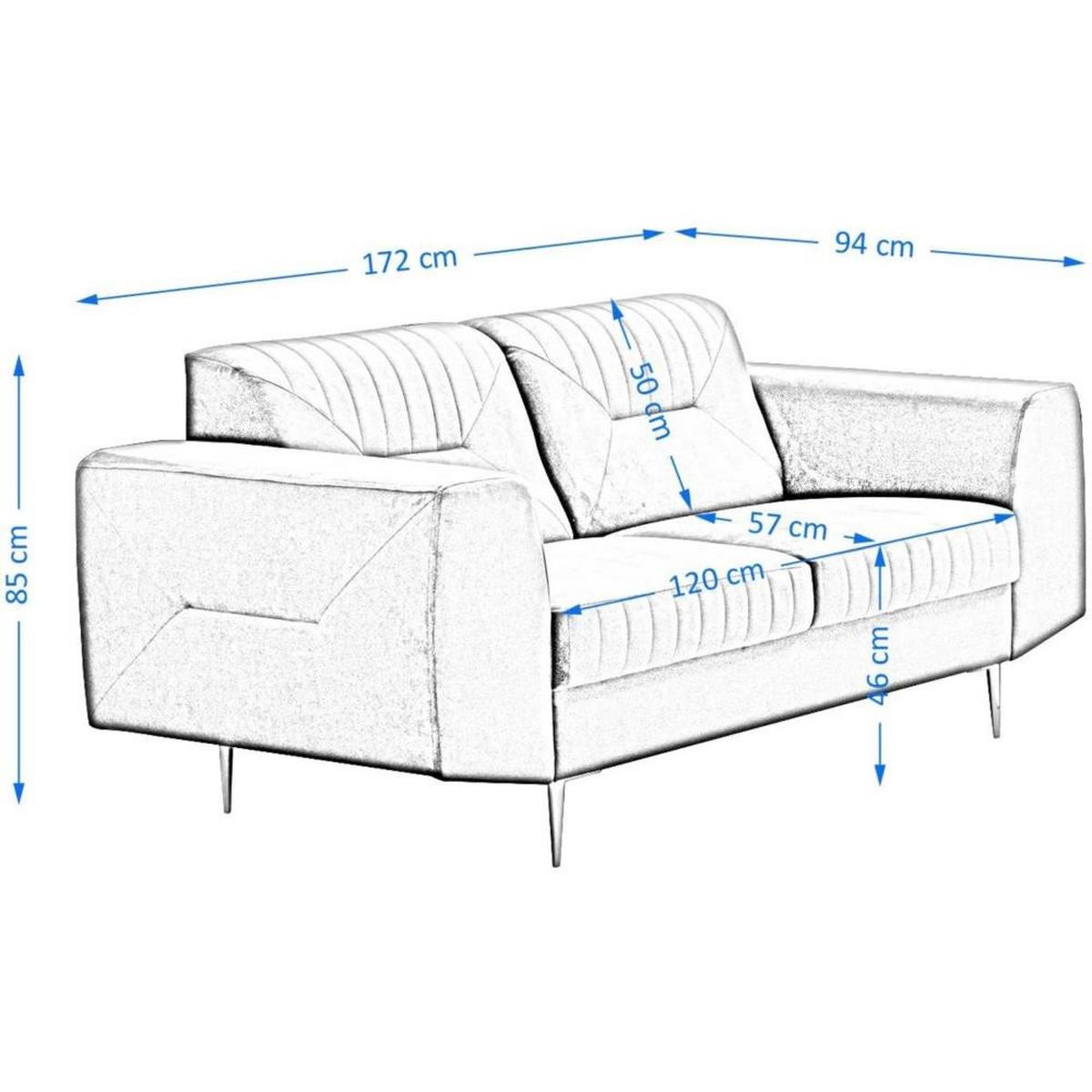 2-SITZER SOFA Venezia olivgrün mit goldenen Beinen - Goldfarben/Olivgrün, Textil (172/85/94cm) - Beautysofa