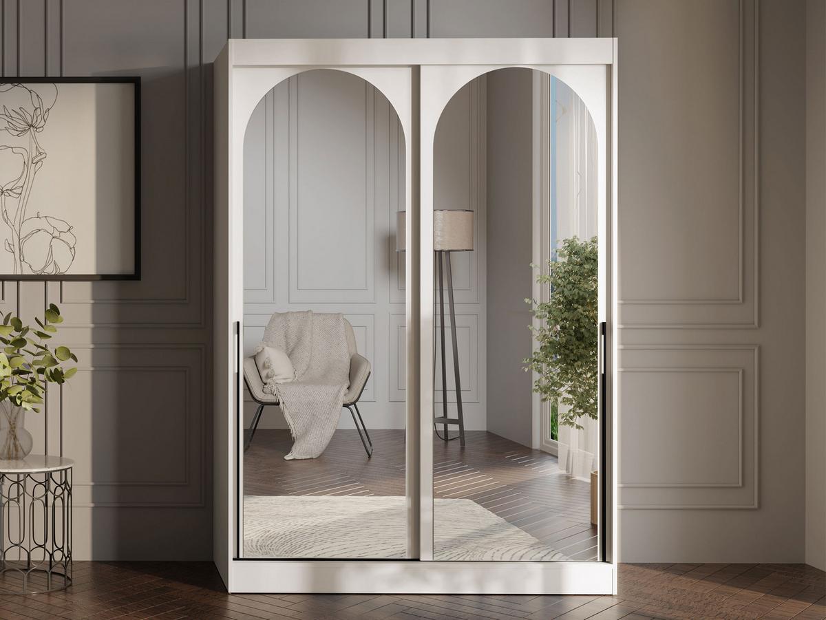SCHIEBETÜRENSCHRANK Modin 150 - Kaschmir/Schwarz, Holzwerkstoff/Kunststoff (150/216/65cm) - MIRJAN24
