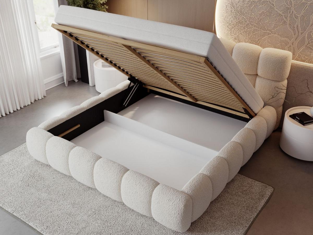 POLSTERBETT Modo 180x200 Bouclé-Stoff Beige - Beige, Textil (180/200cm) - Graingold
