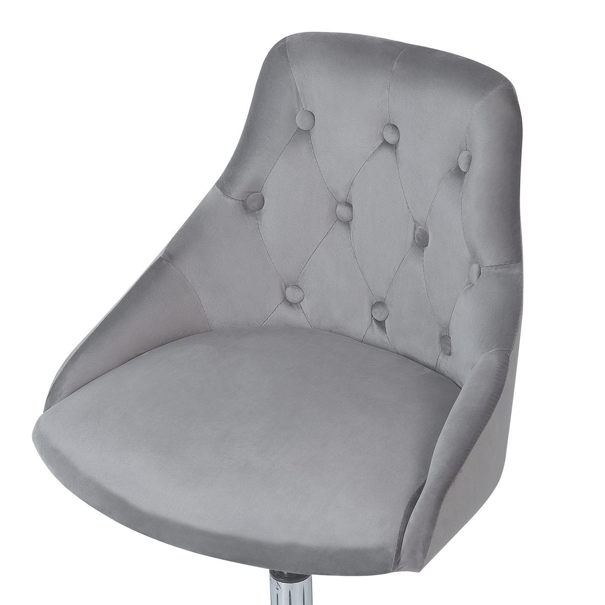 BÜRODREHSTUHL Polyester Grau Parrish - Grau, Textil/Metall (60/75/60cm) - Beliani