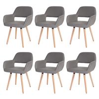 ESSZIMMERSTUHL taupe 6er-Set - Taupe, Textil (56/78/57cm) - MCW