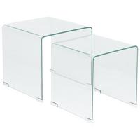 BEISTELLTISCH 2er-Set Rechteckig Transparent Kendall - Transparent, Glas (36/36/42cm) - Beliani