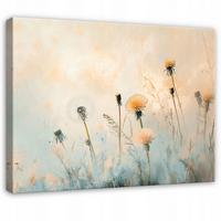 BILDER Blumen Wiese Pastell Modern Wanddekoration Wohnzimmer 60x40 - Beige, Holzwerkstoff (60/40cm) - Wallarena