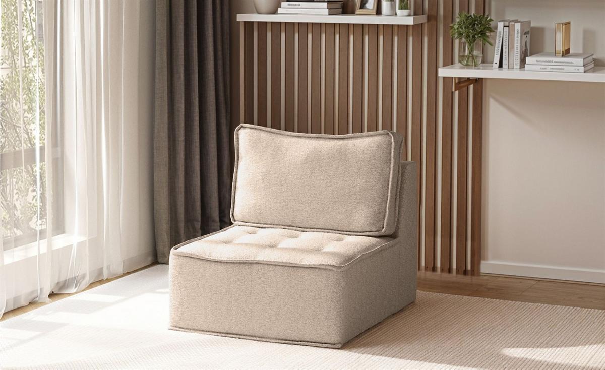 SESSEL Sande Xs In Alpine - Hellbraun, Holzwerkstoff/Textil (80/85/90cm) - Fun Möbel