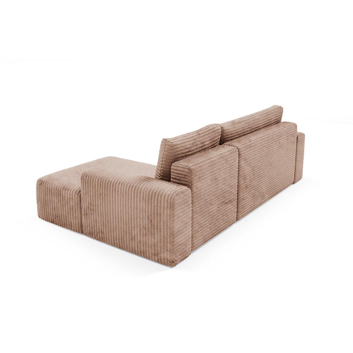 ECKSOFA Romeo 3 Sitzplätze Hellbraun - Braun, Holz (268/163cm) - Petits-meubles