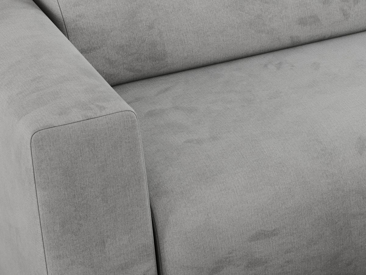 OFERTA WYCOFANA ECKSOFA PASADENA Hellgrau Velvet Rechts Seite - Hellgrau/Schwarz, Kunststoff/Textil (288/180cm) - MKS