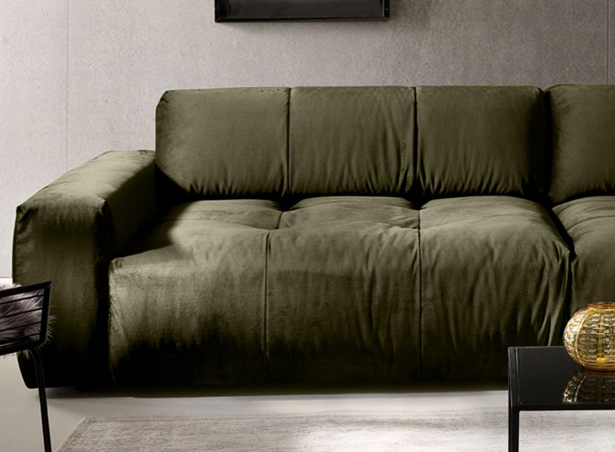 SOFA MIT SITZTIEFENVERSTELLUNG PALACE Dunkelgrün Webstoff Relaxfunktion - Dunkelgrün, Textil (298/74/120cm) - KAWOLA
