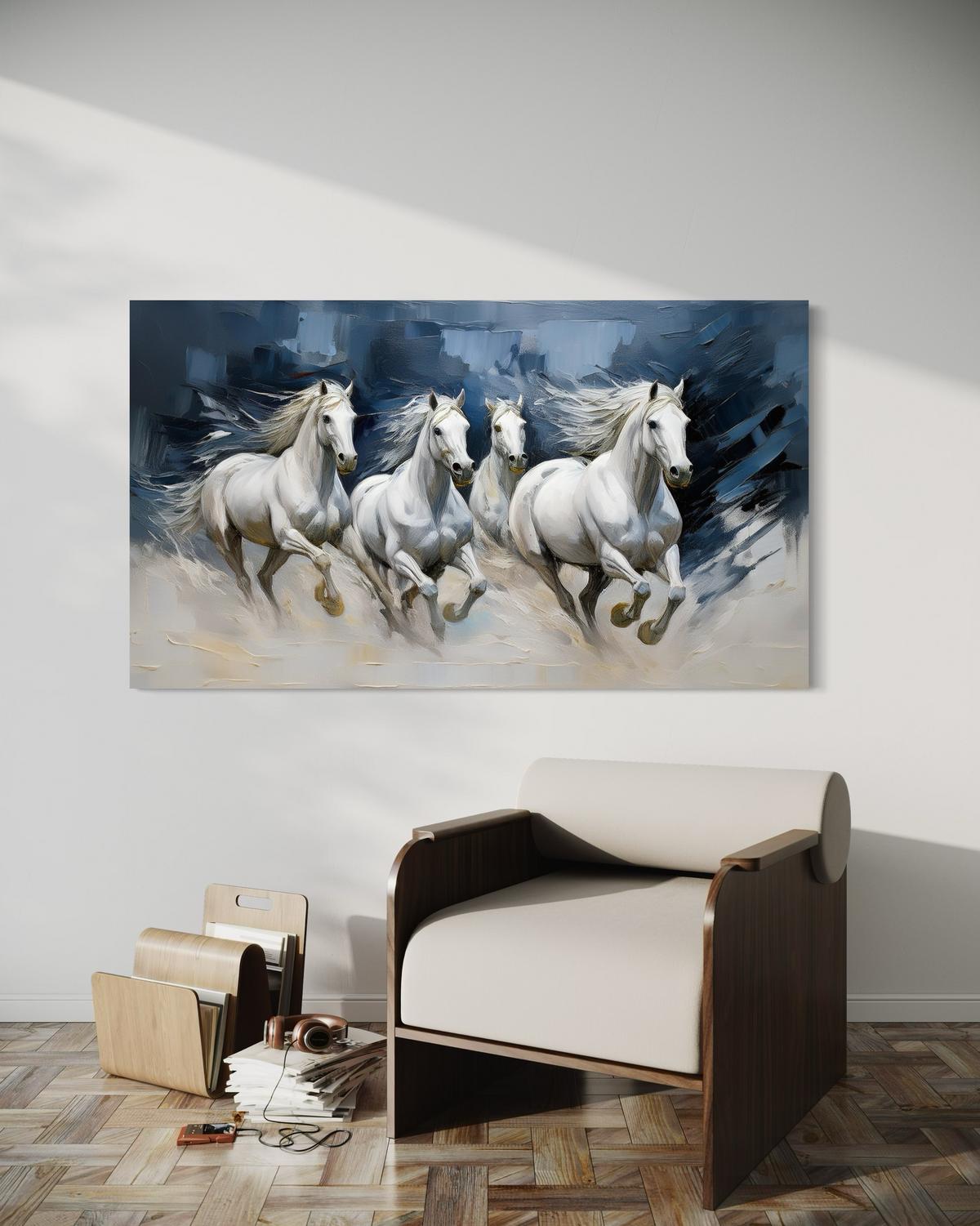 WANDBILD pferd tiere weiß - Weiß, Textil (60/40cm) - Feeby