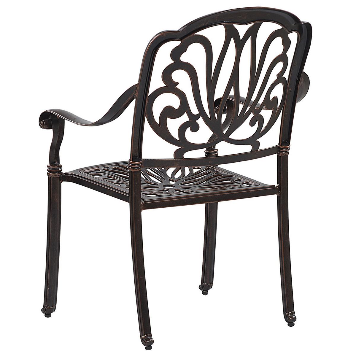 GARTENSTUHL 4er-Set Aluminium dunkelbraun Ancona - Dunkelbraun, Metall (68/97/65cm) - Beliani