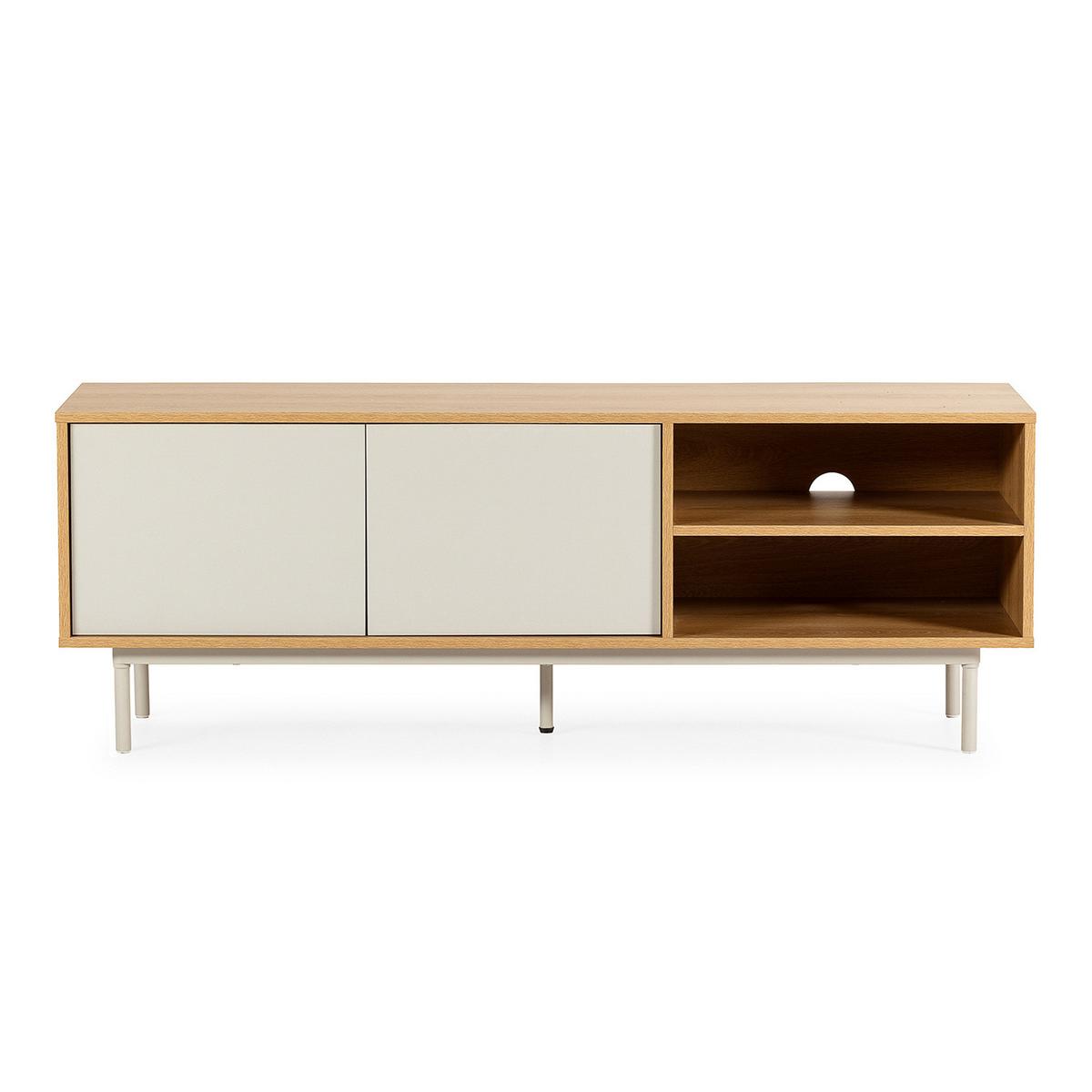 TV-ELEMENT Cuzco 2 türen Eichenfarbe/grau - Grau, Holzwerkstoff (140/50/40cm) - VS Venta-stock