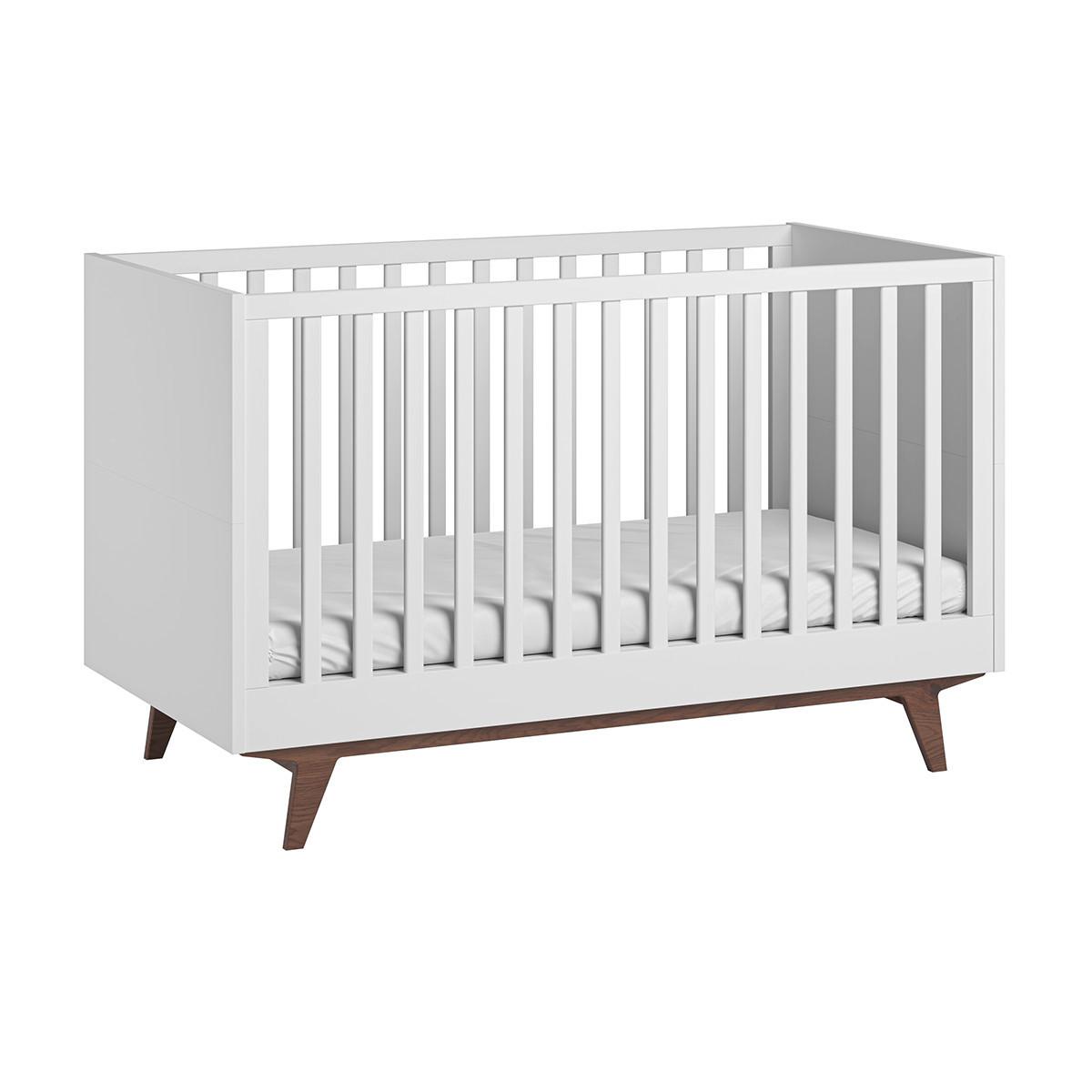 BABYZIMMER 2-teilig Mid Weiß und Holz - Weiß, Holzwerkstoff (144/90/75cm) - Petits-meubles