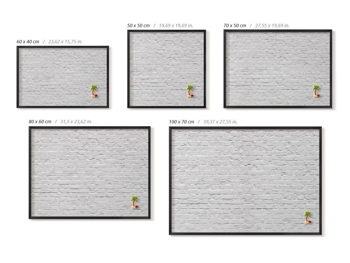 MAGNETTAFEL 60x40 cm Schwarzer Rahmen Ziegelwand Helle Wand - Anthrazit, Metall (60/50/0.4cm) - TULUP