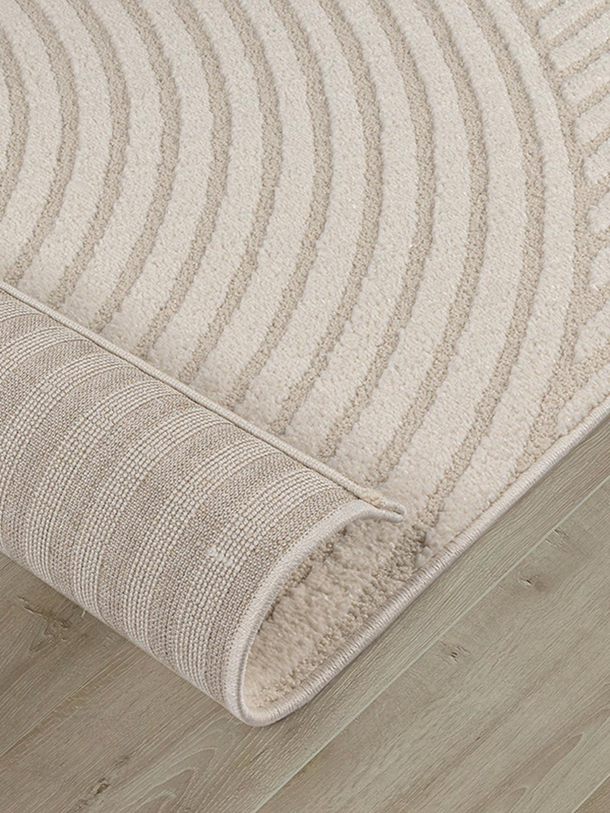 TEPPICH Kurzflor CETINA Geometrisch Polypropylen-Polyester Beige 120 x 170 cm - Beige, Textil (120/170cm) - KADIMA DESIGN