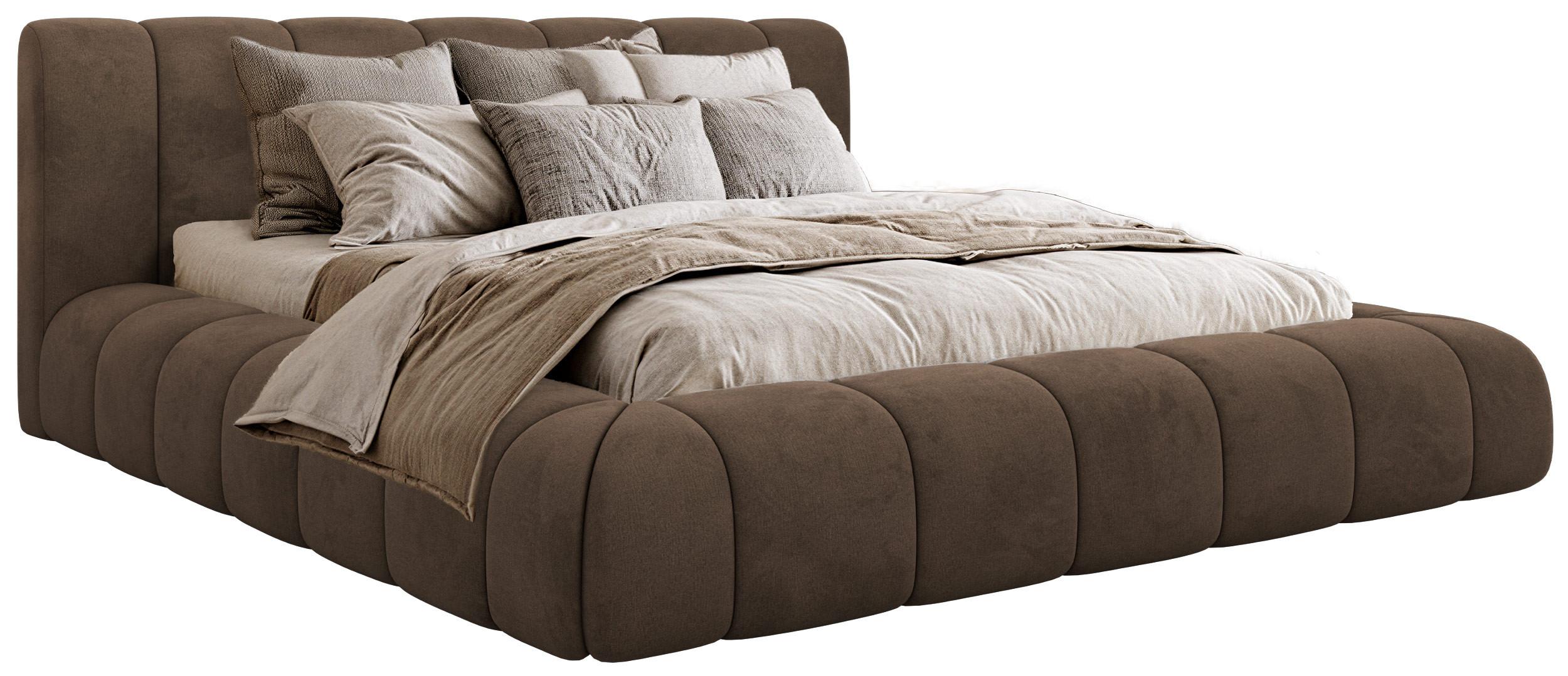 POLSTERBETT NUBEA CLASSIC 200/200 - Braun Velvet - ohne Matratze - Braun, Textil (200/200cm) - MKS