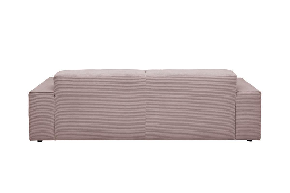 SOFA RANI Pink Cord - Schwarz/Rosa, Kunststoff/Textil (256/71/101cm) - KAWOLA