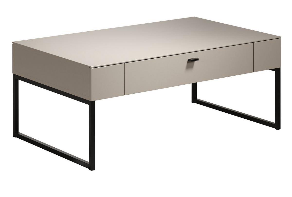 COUCHTISCH Kaschmir 110 cm, Wohnzimmertisch mit Schublade mit Soft-Close - Kaschmir, Holzwerkstoff/Metall (68/110/45cm) - Top.Furn