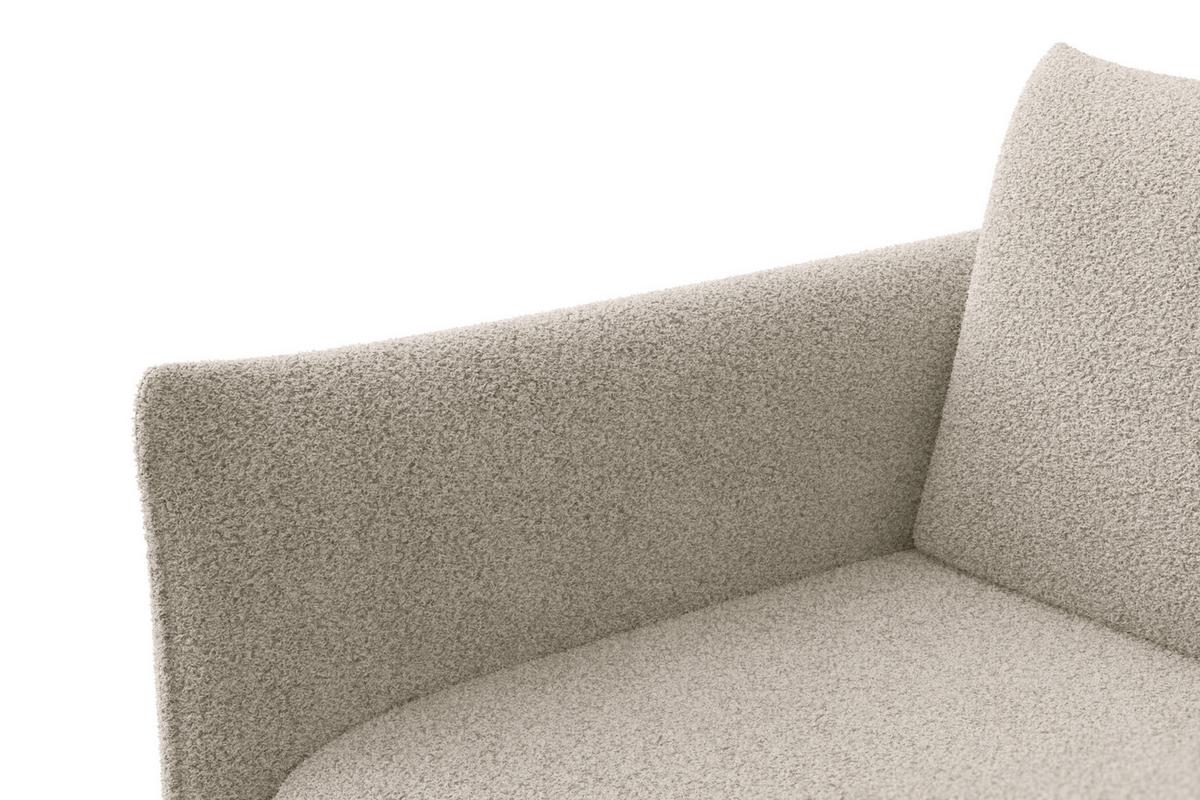 SOFA TAUER 3-Sitzer, Bouclé-Stoff beige - Beige/Schwarz, Holz/Textil (206/84/112cm) - Courtois Laville