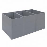HOCHBEET 3ER-SET Grau 3er-Set-Set - Grau, Metall (150/77/100cm) - MCW