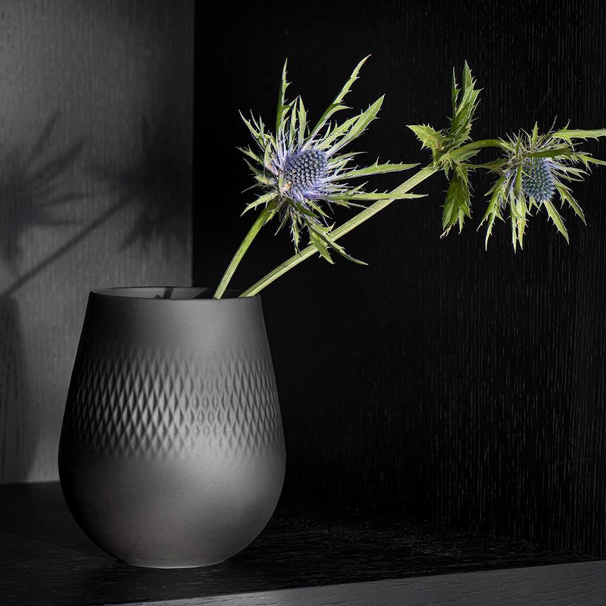 VASE Manufacture Collier Noir 14 cm - Schwarz, Keramik (14cm) - Villeroy & Boch