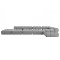 ECKSOFA modulares Sofa Felto-L3 - 475x190x70 cm Hellgrau Velours - Hellgrau, Holzwerkstoff/Textil (475/190cm) - ALTDECOR