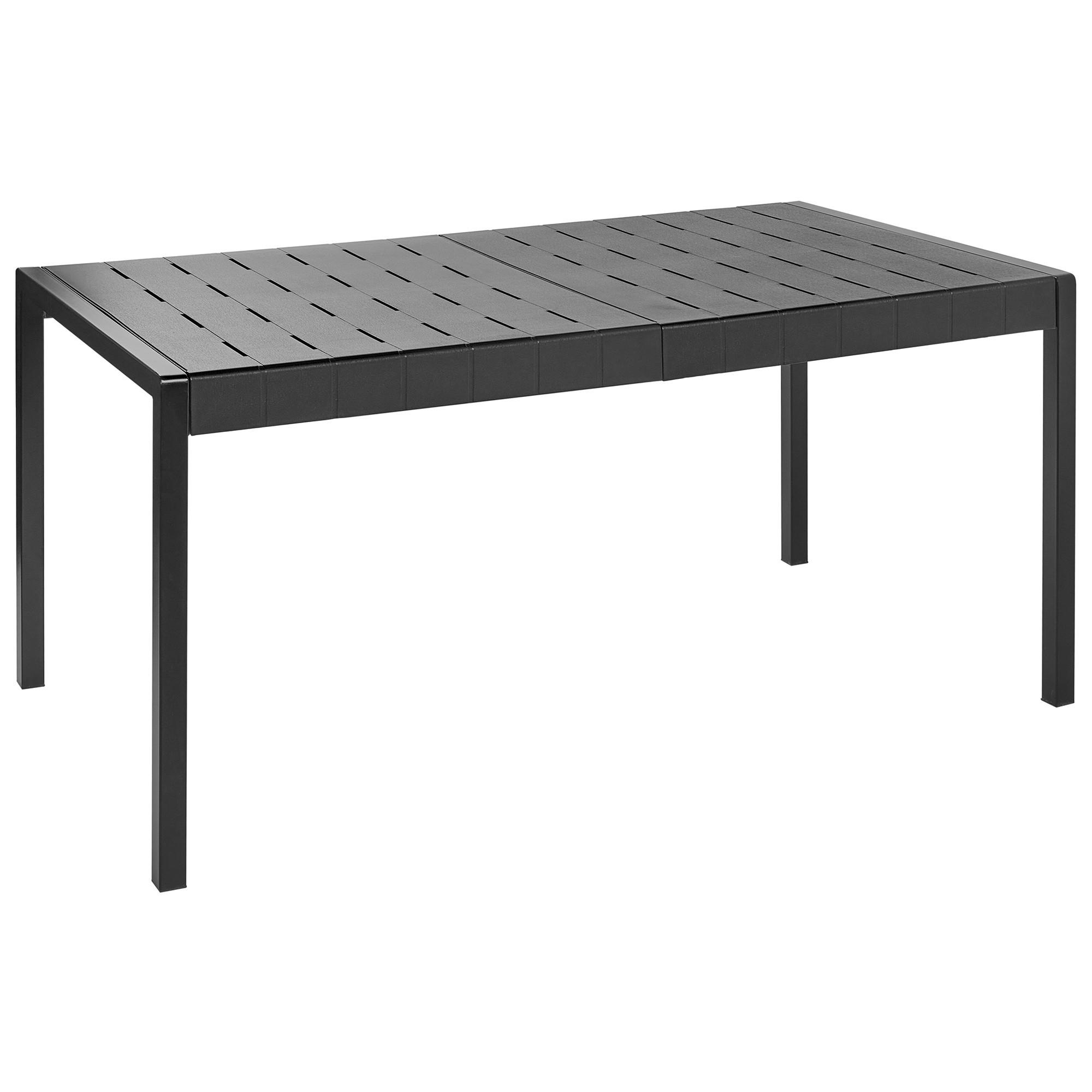 GARTENTISCH 154/84 cm Schwarz Bartica - Schwarz, Kunststoff (154/84/76cm) - Beliani